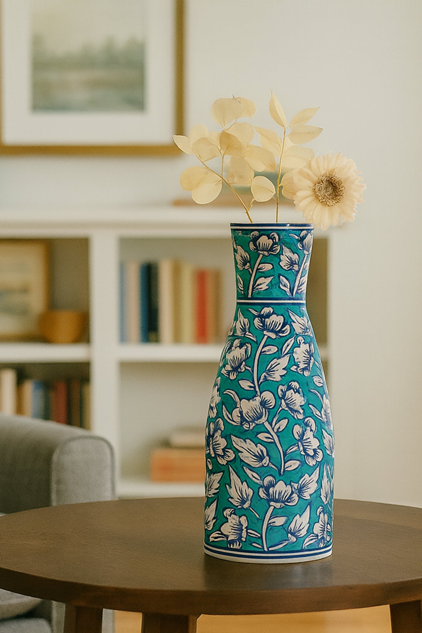 Ceramic Tall Vase Teal