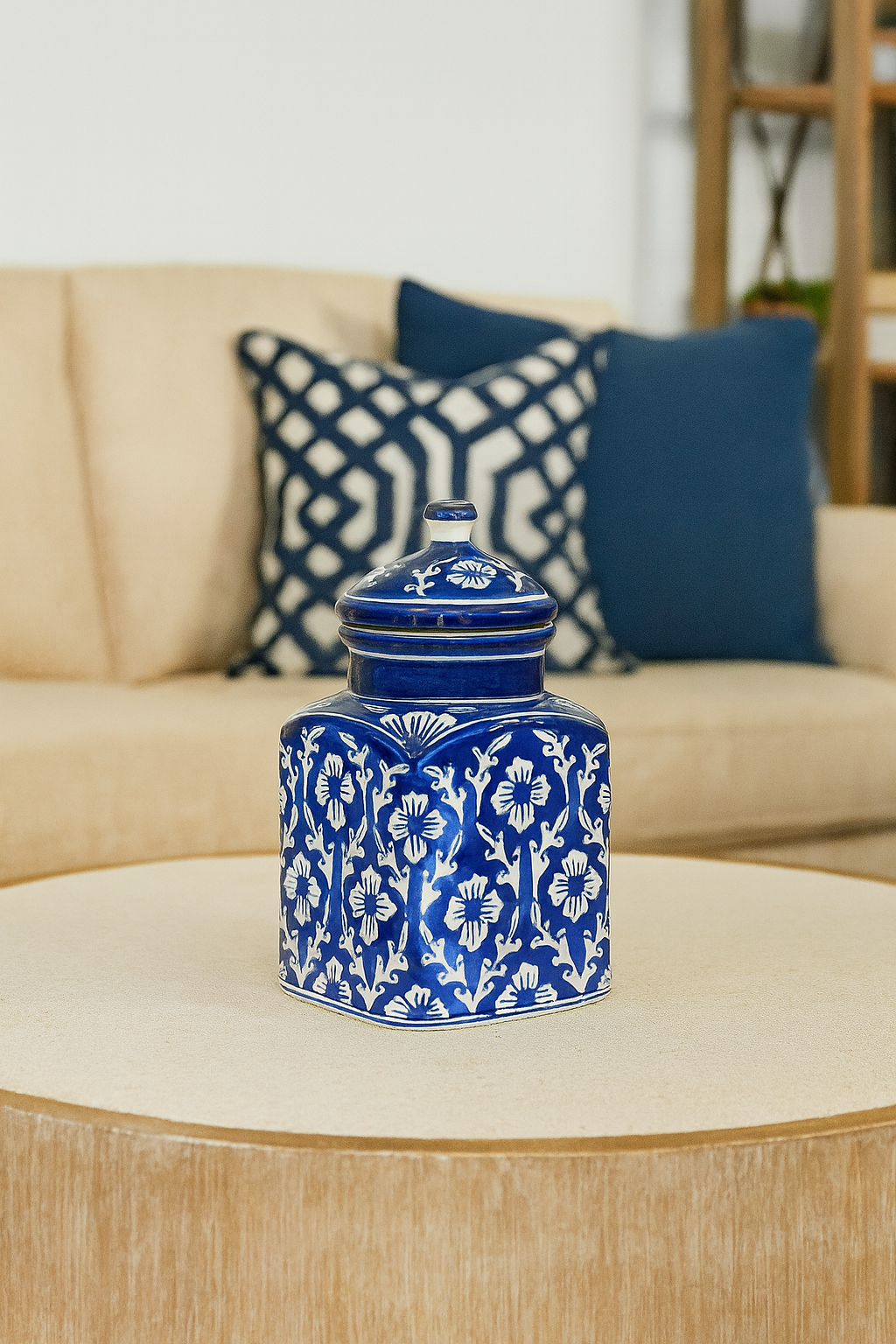 Ceramic Blue/White Jar