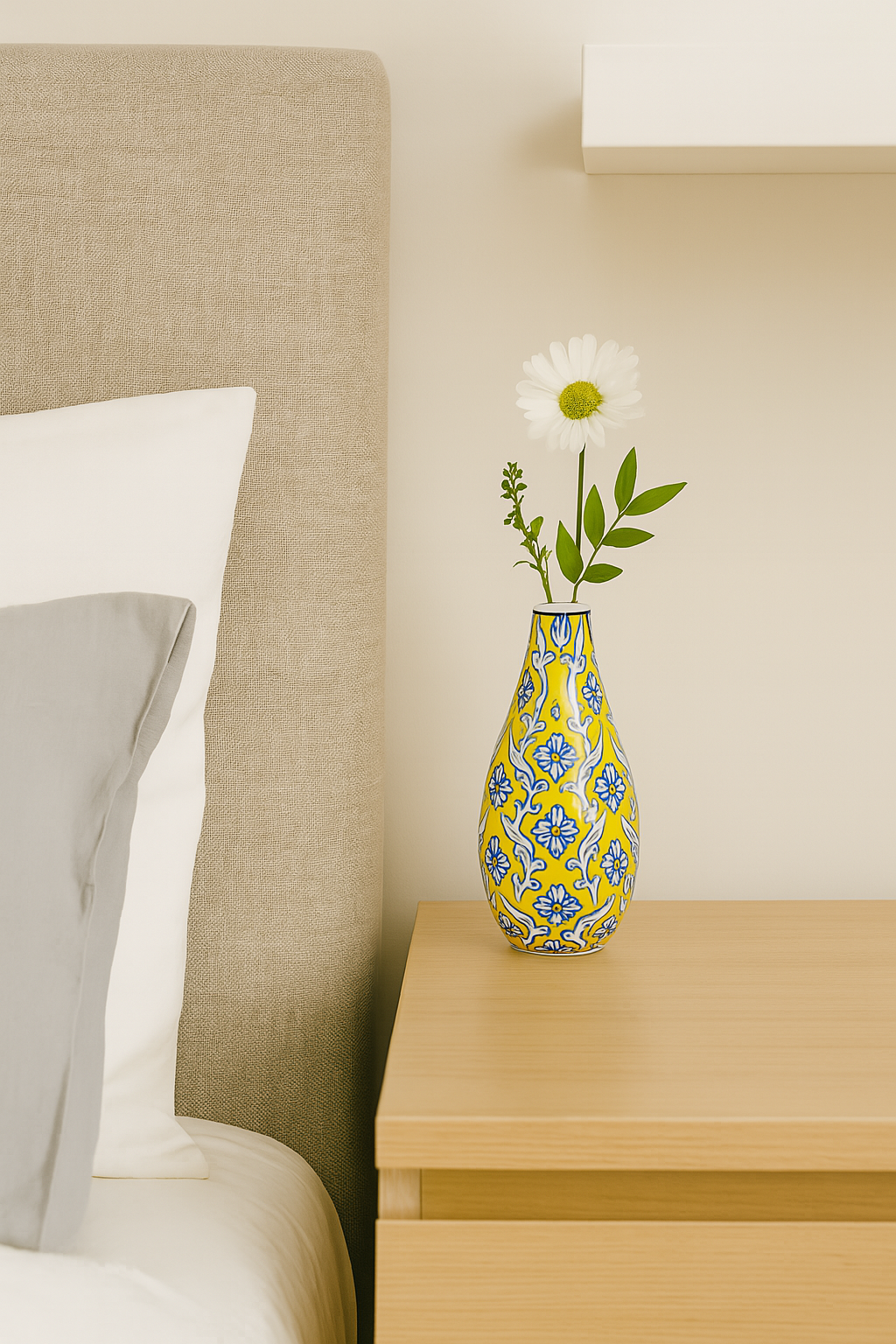 Ceramic Slim Vase Yellow