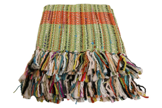 Handcrafted Wool & Cotton Throw Blanket