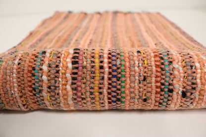 Handcrafted Wool & Cotton Throw Blanket Sunburst Peach