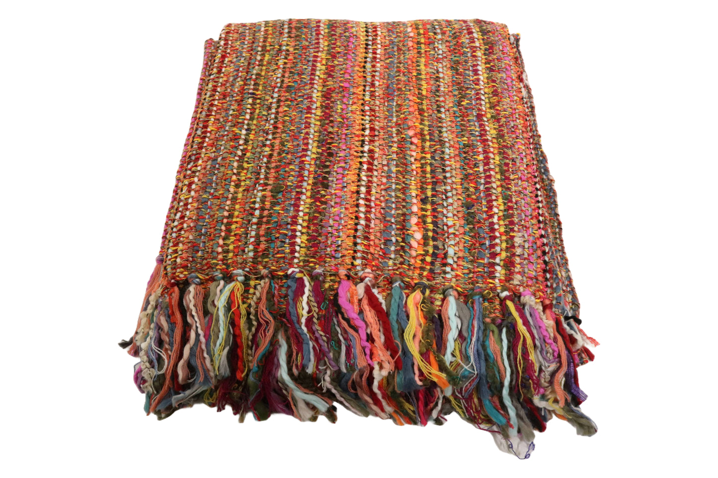 Handcrafted Wool & Cotton Throw Blanket Fiesta Loom