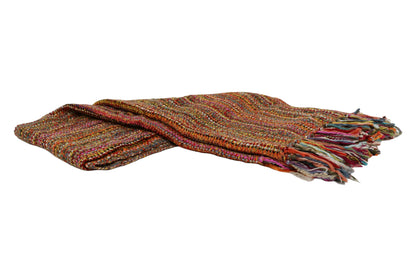 Handcrafted Wool & Cotton Throw Blanket Fiesta Loom