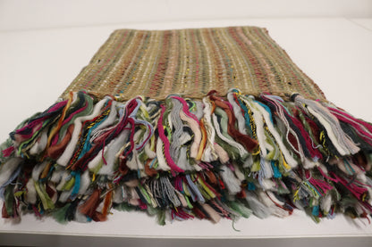 Handcrafted Wool & Cotton Throw Blanket Garden Weave
