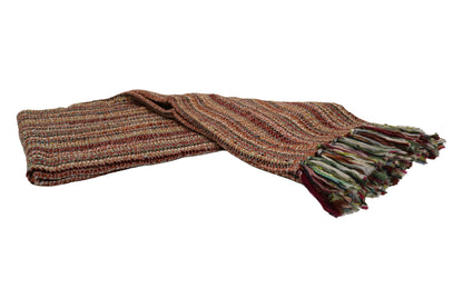 Handcrafted Wool & Cotton Throw Blanket Ember Bloom