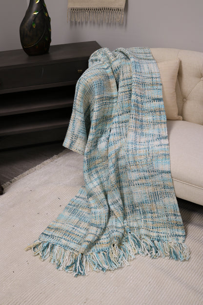 Handcrafted Wool & Cotton Throw Blanket Sunnyside Loom