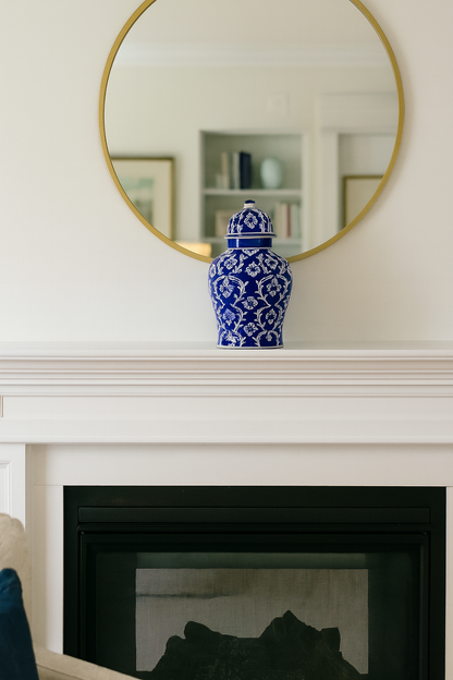 Ceramic Big Jar Blue/White