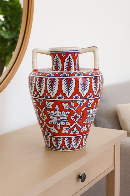 Ceramic Large Red Amphora Vase