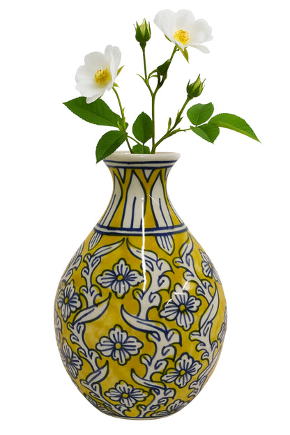 Ceramic Bottle Vase Yellow