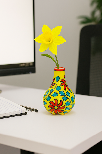 Small Ceramic Flower Vase Multicolor