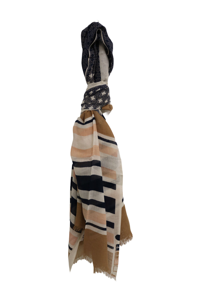 Home&Manor 100% Cotton and Polyester Scarf, Wrap, Throw, Shawl