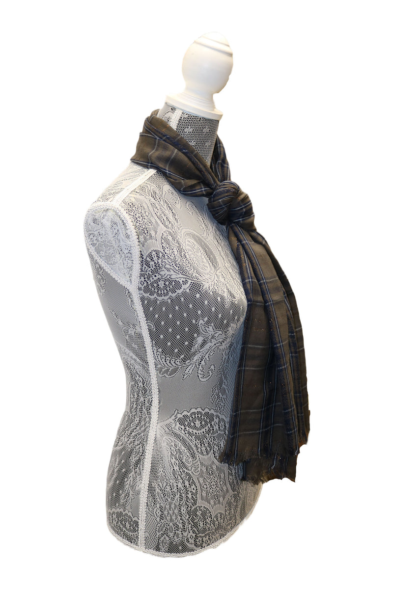 Home&Manor 100% Cotton and Polyester Scarf, Wrap, Throw, Shawl