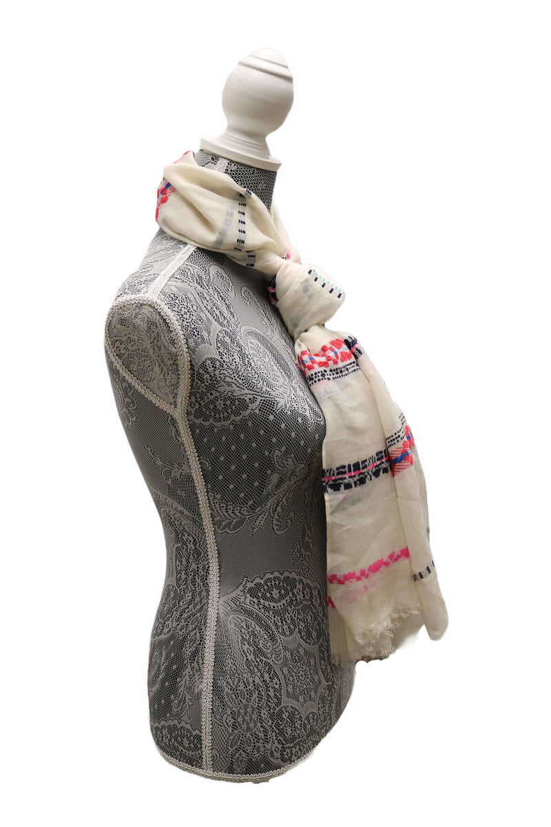 Home&Manor 100% Cotton and Polyester Scarf, Wrap, Throw, Shawl