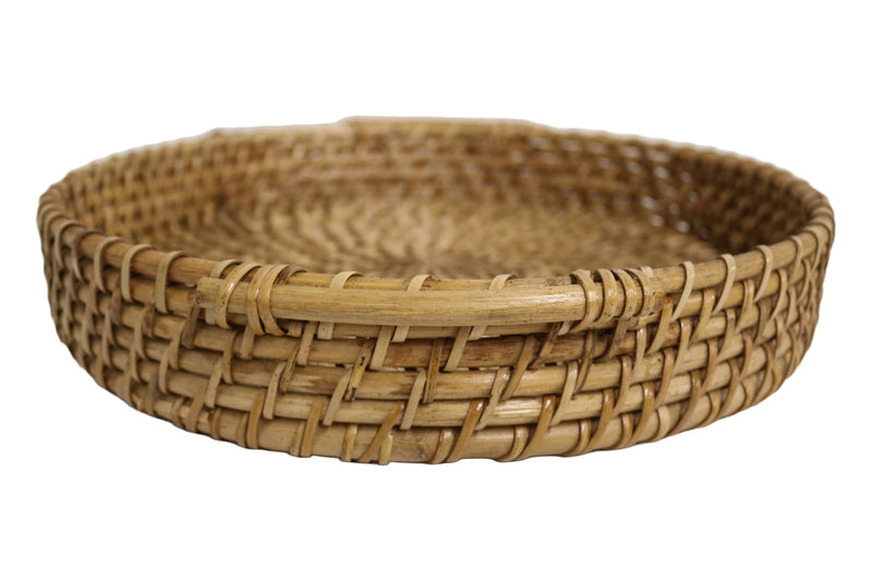 Home&Manor 12" Rattan Round Tray