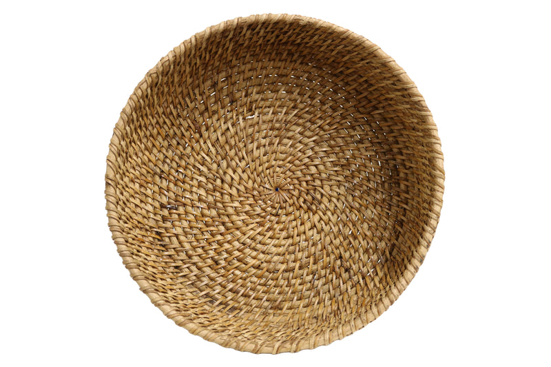 Home&Manor 12" Rattan Round Deep Tray