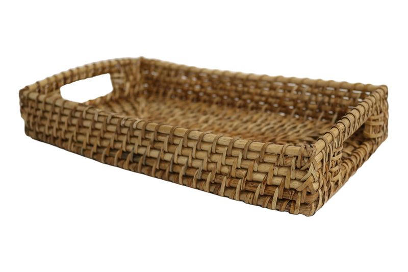 Home&Manor 14" Rattan Rectangle Tray