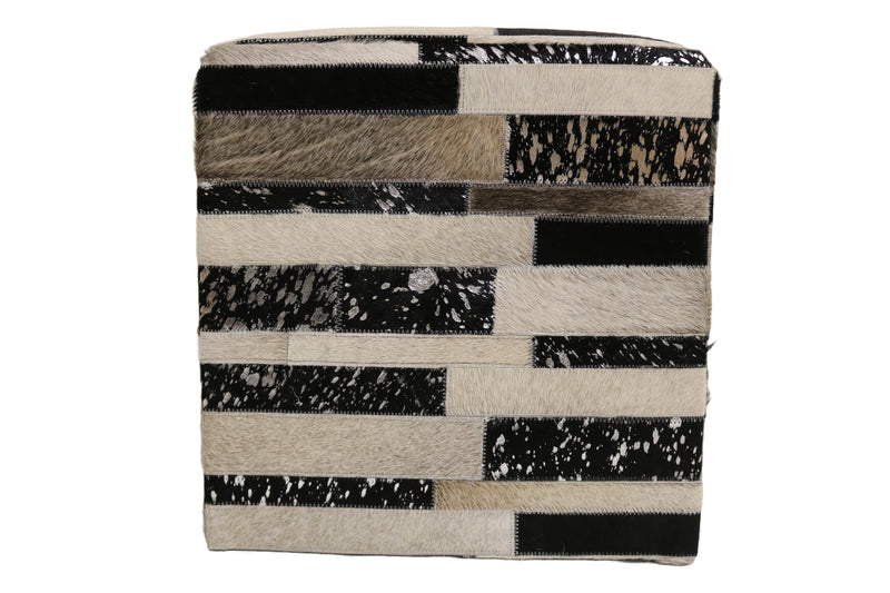 Granada 100% Cowhide Leather Cube Pouf