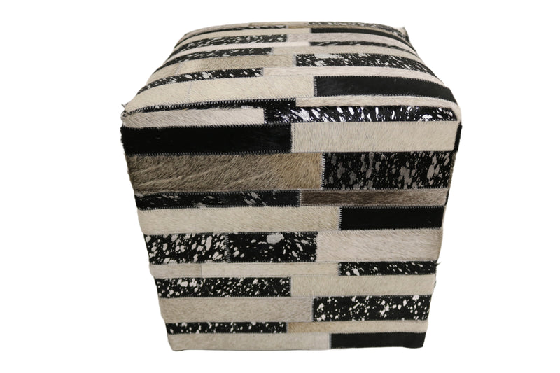 Granada 100% Cowhide Leather Cube Pouf