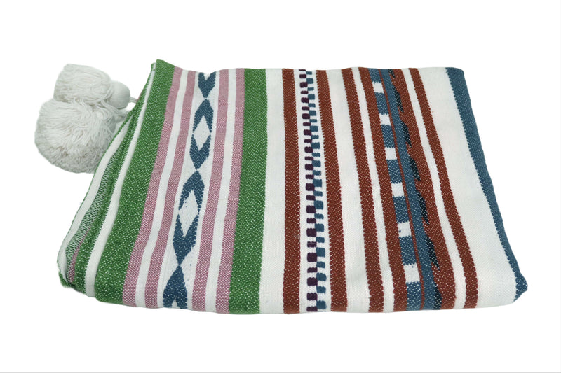 Handcrafted Wool & Cotton Throw Blanket