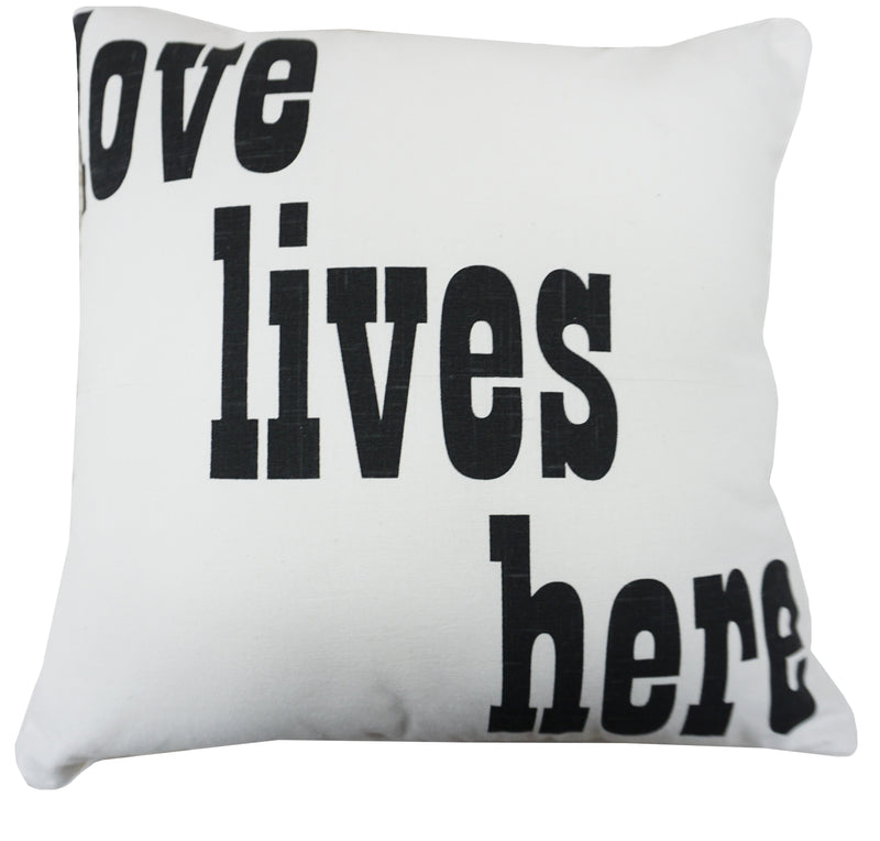 'Love Lives Here' Quote Pillow