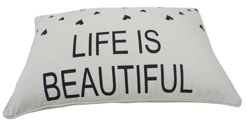 'Life Is Beautiful' Quote Pillow