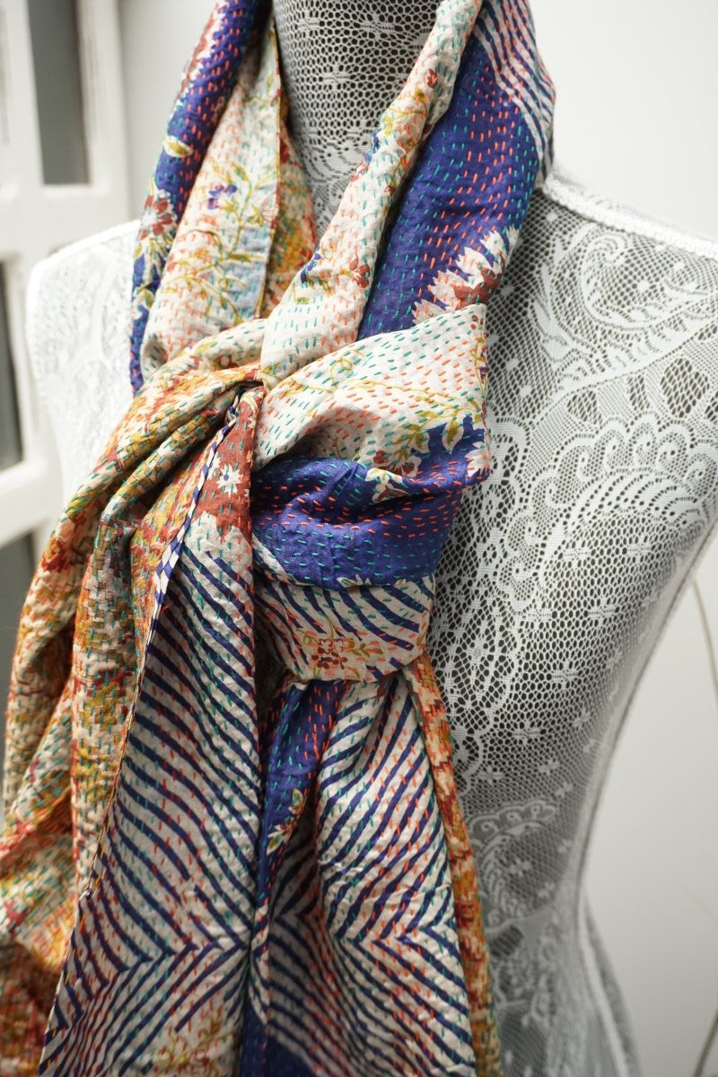 Vintage Kantha Silk Scarves