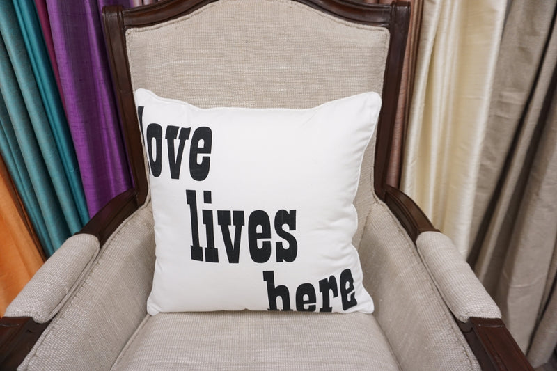 'Love Lives Here' Quote Pillow