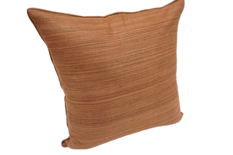Raw Silk Throw Pillow 18" Light Brown