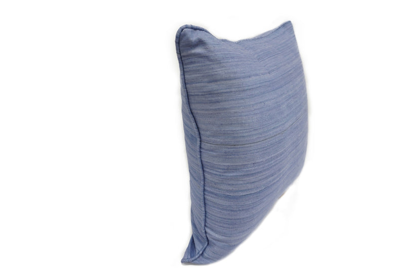 Raw Silk Throw Pillow 18" Light Blue