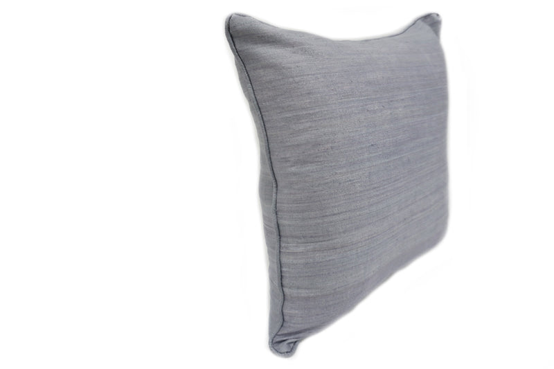 Raw Silk Throw Pillow 18" Light Gray