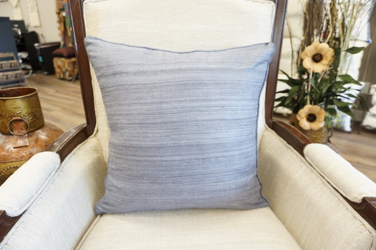 Raw Silk Throw Pillow 18" Gray