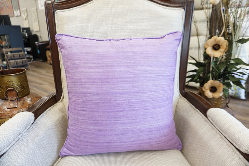 Raw Silk Throw Pillow 18" Light Purple