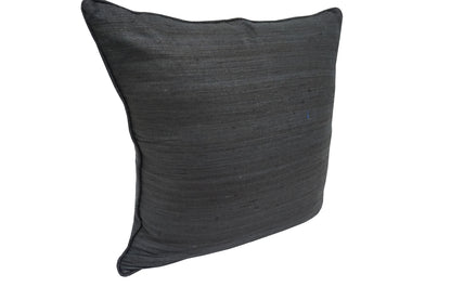 Raw Silk Throw Pillow 18" Black